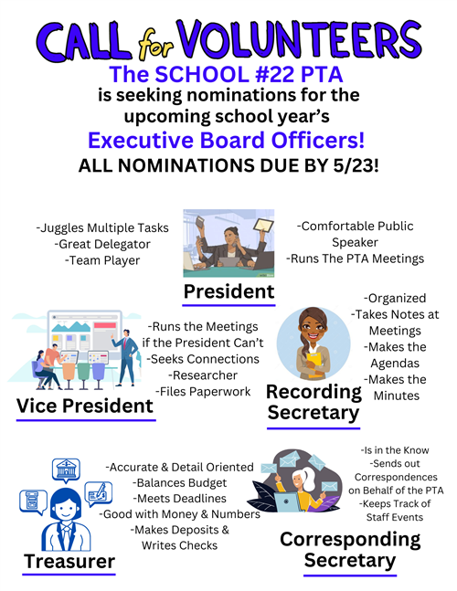 Flyer describing PTA roles